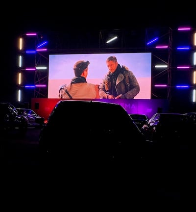 The first film screened at the Yas Drive-in Cinema was 'Mad Max: Fury Road' on Thursday, July 9. Evelyn Lau / The National