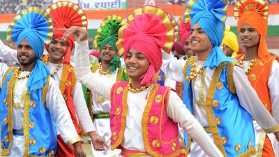 A dance troupe performs at Republic Day celebrations in Amritsar. Narinder Nanu / AFP