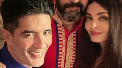 Manish Malhotra with Abhishek and Aishwarya Rai Bachchan. Photo: Instagram / manishmalhotra05