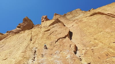 Rock climbing at Smith Rock State Park in Oregon. Rosemary Behan