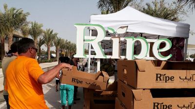 The popular Ripe market sells organic produce at Mushrif Central Park in Abu Dhabi. Christopher Pike / The National