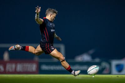 Conor Kennedy in action for Dubai Exiles against Dubai Hurricanes at The Sevens in Dubai on October 25, 2024. Christopher Pike for The National