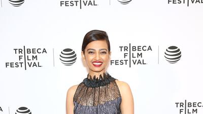 Radhika Apte in a design by Jes Wade at the 'Madly' Premiere at the 2016 Tribeca Film Festival at Chelsea Bow Tie Cinemas on April 14, 2016 in New York City. AFP