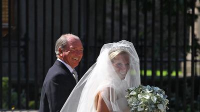 Zara Phillips arrives for her wedding to Mike Tindall with her father, Captain Mark Phillips, at Canongate Kirk on July 30, 2011 in Edinburgh, Scotland. Her wedding dress was designed by Stewart Parvin. Getty Images