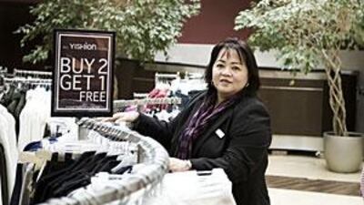 Lita San Pedro de la Cruz at Splash in the Centrepoint Mall in Abu Dhabi. She has worked for the company for 17 years.