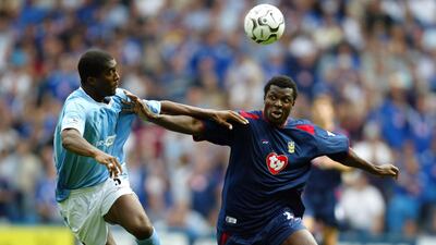 First league game at City of Manchester Stadium - Man City 1-1 Portsmouth, August 23, 2003 - Yakubu scored the first goal for Portsmouth. Getty Images