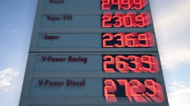Fuel prices at a Shell petrol station in Leezen, Germany. Reuters
