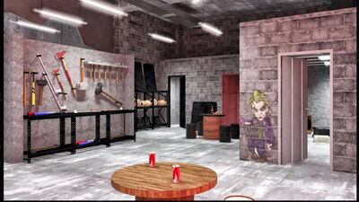 A rendering of Smash Room, which will open its second UAE branch at the Abu Dhabi-bound Last Exit