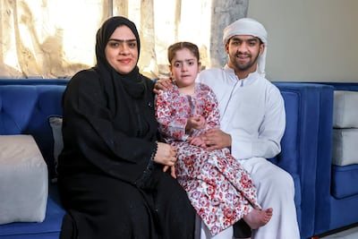 Fatema Ali Sulleiman and children Salama and Mohammed. Victor Besa / The National