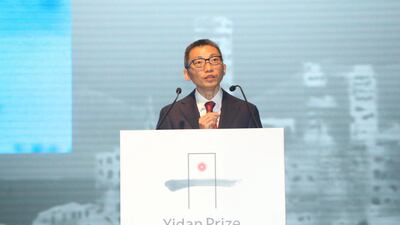 Charles Chen Yidan at the 2017 ceremony. Courtesy Yidan Prize Foundation