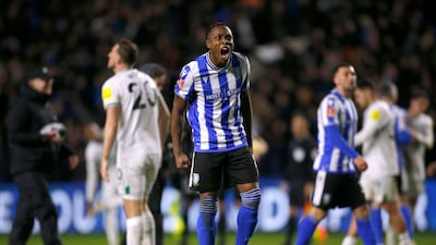 Sheffield Wednesday's Dennis Adeniran celebrates the win. Reuters