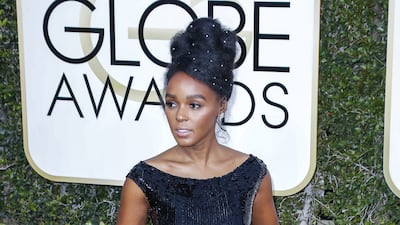Janelle Monae, wearing polka dot Armani Prive, arrives at the 74th Golden Globe Awards on January 8, 2017. EPA
