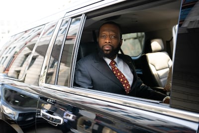 Pras Michel, former member of the Fugees, leaves court in Washington, DC on April 3, 2023. Bloomberg