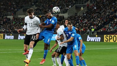 Kai Havertz scores Germany's first goal during the international friendly match against Israel at PreZero-Arena on March 26, 2022 in Sinsheim, Germany. Getty