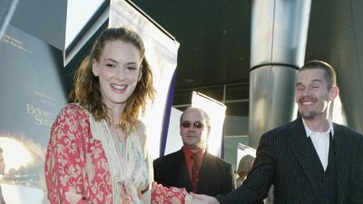 Winona Ryder in a boho-inspired outfit with actor Ethan Hawke at the Los Angeles Film Festival Premiere of 'Before Sunset' at the Archlight Cinema on June 23, 2004. Getty