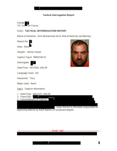 ISIS: interrogation report. Source: United States Military