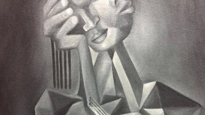 'Man Playing Adungu Instrument' (2001) by Saidi Ali Nasser Sowafy. Courtesy the artist and NYUAD Art Gallery