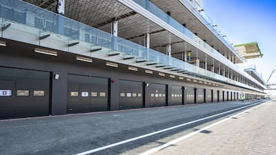 The Jeddah Corniche Circuit pit lane.