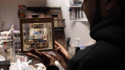 His work often incorporates tributes to famous local rappers such as Notorious B.I.G. and the Wu-Tang Clan