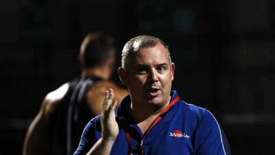 Martin Southern, Xodus Wasps’s newly appointed director of rugby, takes in a training session ahead of the new season. Satish Kumar / The National