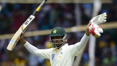 Mohammad Hafeez hit a career-best 224 as Pakistan took charge of the first Test against Bangladesh. Munir uz Zaman / AFP