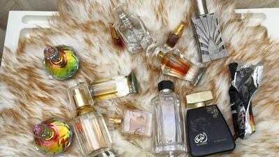 Ali's mother, Eida Al Darei presents guests with a choice of 12 perfumes. Tradition dictates the guest must not only be well fed but well scented.