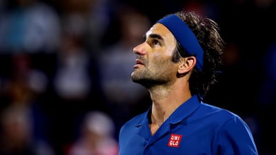 Federer looks on during a match in which he was pushed hard. Getty Images