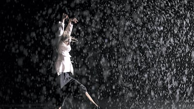Dancers from the London company will treat visitors to moves set to Rainlight by composer Max Richter, with the performance choreographed by Wayne McGregor. The routine first debuted at Rain Room in The Curve, at London's Barbican, in 2012.. Photo by Reem Mohammed / The National