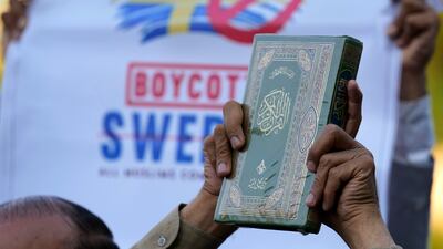 The burning of Islam’s holy book by a man in Sweden sparked protests across the Muslim world. AP