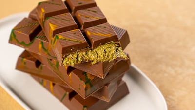 Bars of Dubai chocolate were confiscated by customs officials. Getty Images