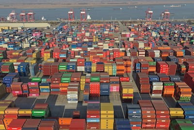 Longtan port in Nanjing, Jiangsu province, eastern China. In January, Beijing announced that its trade volumes reached a record in 2025, despite a slump in exports to the US after President Donald Trump raised tariffs. AFP