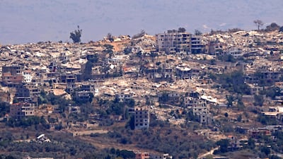 Destroyed houses in the Lebanese border village of Khiam. AFP