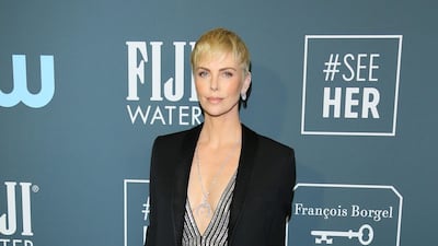 Charlize Theron, wearing Celine, arrives at the 25th annual Critics' Choice Awards on Sunday, January 12, 2020. AFP