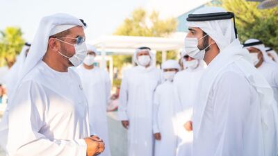 Sheikh Hamdan bin Mohammed, Crown Prince of Dubai has met with Sheikh Hamdan bin Zayed, Ruler's Representative in Al Dhafra Region . All photos by Wam