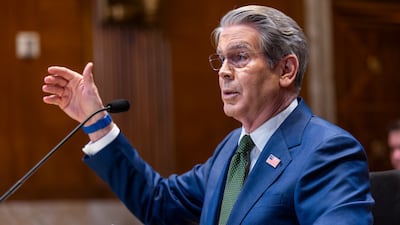 US Secretary of Treasury Scott Bessent testifies during a Senate appropriations committee hearing on Wednesday. EPA