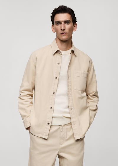 Denim overshirt, Dh299, Mango. Photo Mango