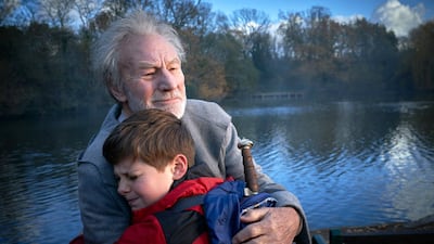 Sir Patrick Stewart as Merlin and Louis Ashbourne Serkis as Alex in 'The Kid Who Would Be King'. Courtesy K Brown / 20th Century Fox / Kobal / REX / Shutterstock