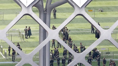 Chinese servicemen attend an exercise. Reuters