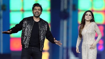 The opening ceremony of the 2019 Pakistan Super League at the Dubai International Cricket Stadium on Thursday. Chris Whiteoak / The National