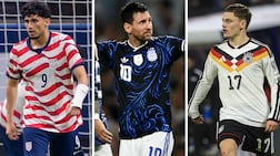 National kits of USA, Argentina, and Germany. Getty Images / AFP