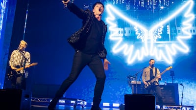 Danny O'Donoghue, lead singer of The Script, at the Super Bock Arena in Portugal during the Irish band's latest world tour. Getty Images