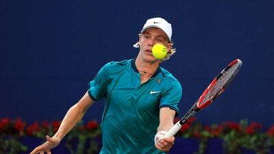 Denis Shapovalov of Canada plays a shot against Nick Kyrgios of Australia during Day 1 of the Toronto Masters at the Aviva Centre on July 25, 2016 in Toronto, Ontario, Canada. Vaughn Ridley / Getty Images / AFP