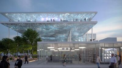 the outside of the pavilion will be clad with solar panels. Courtesy France Expo 2020