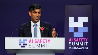 Former UK prime minister Rishi Sunak made AI safety a major theme of his government. Getty Images