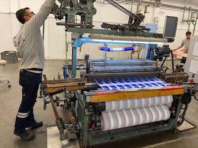 Kutnu, a fabric whose manufacture dates back to the 16th century, is made at the Kutnia factory in Gaziantep, south-eastern Turkey. Lizzie Porter / The National