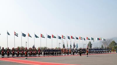 Honour Guards during a reception at the Prime Minister's residence. Mohammed Al Hammadi / Ministry of Presidential Affairs