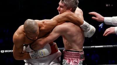 Chris Eubank Jr and Liam Smith in action during their fight. Reuters