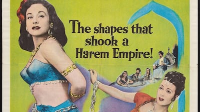 “The shapes that shook a Harem Empire!” is the excited legend on the poster for the 1952 British film 'Babes in Bagdad'. Courtesy Abboudi Abou Jaoude and Dar el-Nimer