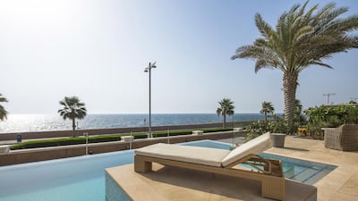 The Dh32 million five-bedroom villa has a pool overlooking the waters. Rebecca Hobday