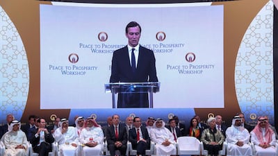 Mr Kushner said a fair political solution for the Palestinians was necessary to end the conflict but that Washington’s plan for that portion would come at a later date.